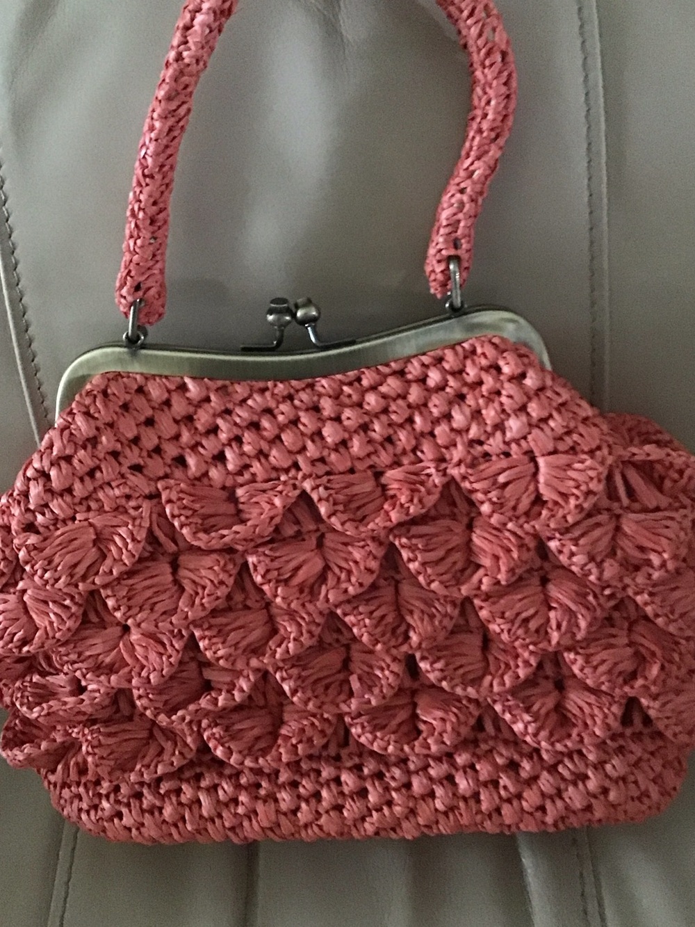 Patricia Nash Coral Knit Clutch with Top Handle - Picture 4 of 6